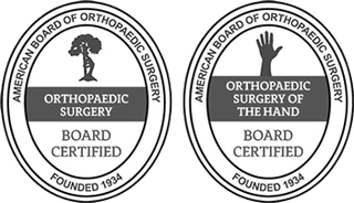 Board certification seals shown on the practice's own website.
