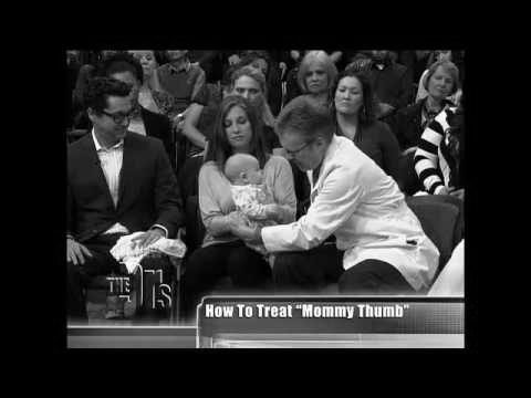Dr. Knight on the Doctors TV show discussing mommy thumb.